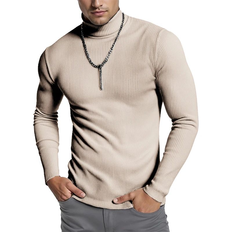 Animal Game Luxury Men's Cold Blouse Casual Sweaters Turtleneck Pullover Basic Tshirts Stripes Streetwear Warm Coats Knit Men