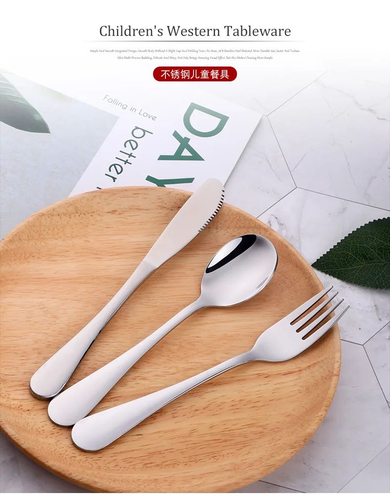Creative Kids Stainless Steel Knife Fork and Spoon Set Home Steak Knife  Coffee Spoon, Stirring Spoon