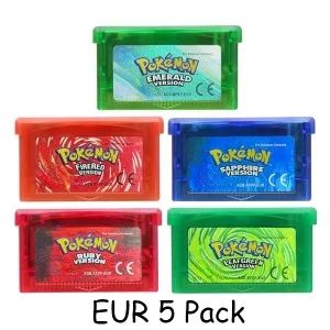Jogo GBA Série Pokémon Cartucho de Videogame 32 Bits Cartão de Console Pokémon Emerald FireRed LeafGreen Ruby Sapphire Multi-idioma