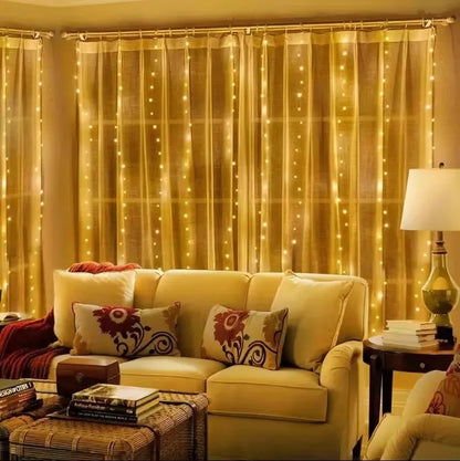 3M LED Curtain Fairy Light Christmas Garland Lamps for Wedding Party Home Decoration