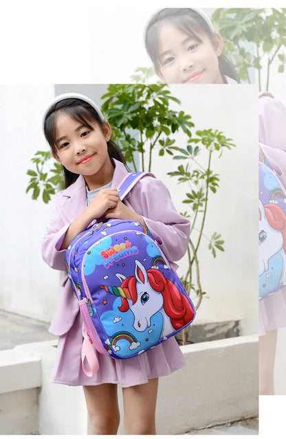 Bolsa Escolar Unicórnio de Desenho Animado para Meninos Meninas, Mochila Escolar de Grande Capacidade, Mochila de Jardim de Infância e Ensino Fundamental, Bolsa Infantil Kawaii
