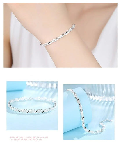 Pulseira de Prata Esterlina 925 Moda Múltiplos Estilos Corrente Para Mulheres Moda Luxo Pulseira Charme Presente de Joia de Casamento