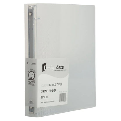 Clear 3 Metal Ring Binder 1 Inch Durable Eco-Friendly Organizer School Office Home Notes Essays Recipes 1 Pack