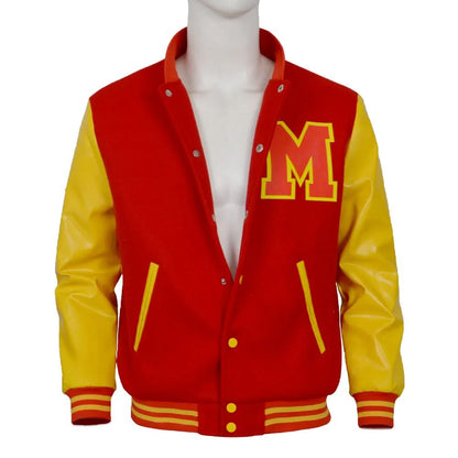 Michael Jackson Thriller Scary Costume Red Leather Jacket for Women Man Adults Dress Halloween Baseball Jacket Retro Bomber Coat