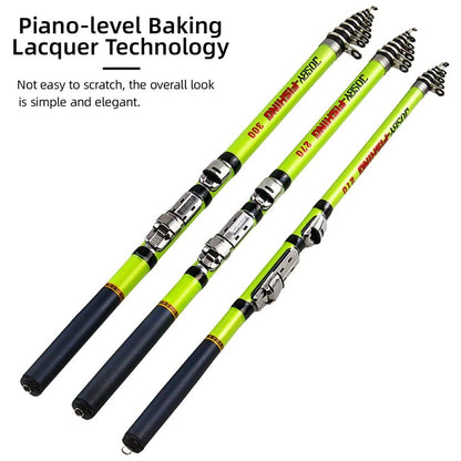 Telescopic Rock Fishing Rod Carbon Fiber Carp Travel Feeder Pole Super Short Pesca Portable Accessories 1.5/1.8/2.1/2.4/2.7/3.0