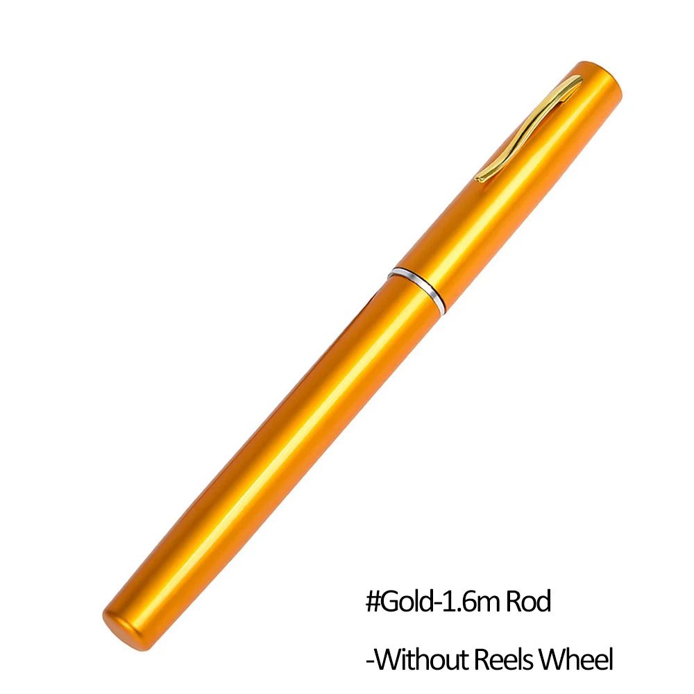 Vara de Pesca Retrátil Compacta Estilo Caneta 1M-1.6M Haste Telescópica Leve em Liga de Alumínio Portátil para Uso Externo Equipamento de Pesca