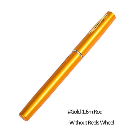 Vara de Pesca Retrátil Compacta Estilo Caneta 1M-1.6M Haste Telescópica Leve em Liga de Alumínio Portátil para Uso Externo Equipamento de Pesca