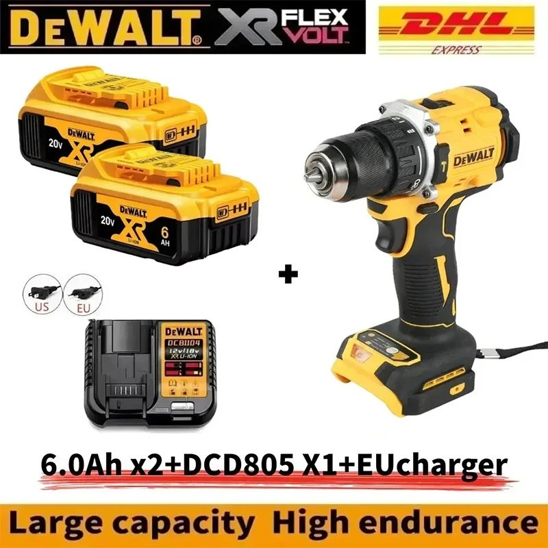 Parafusadeira elétrica compacta sem escova recarregável DEWALT Lithium 20V DCD805