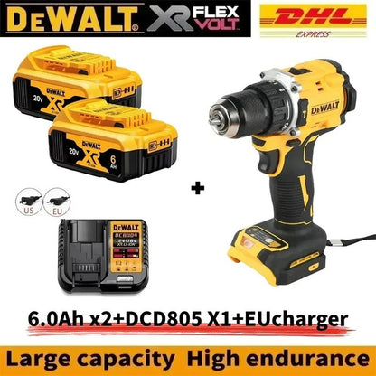Parafusadeira elétrica compacta sem escova recarregável DEWALT Lithium 20V DCD805