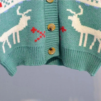 Knitted  Christmas Sweater Knit Sweaters For Men Cardigan Couple Vintage Sweater Cardigans Coat Y2K Jacket Men's Clothing
