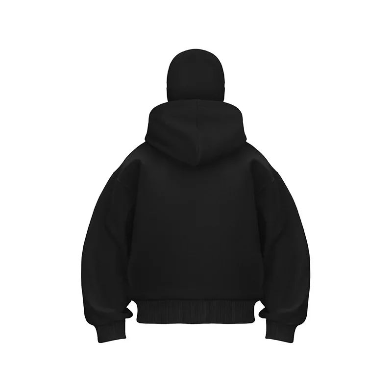 Men and women Balaclava Y2K Gothic Harajuku winter new item double hooded sweatshirt men's hooded mask zipper sportswear