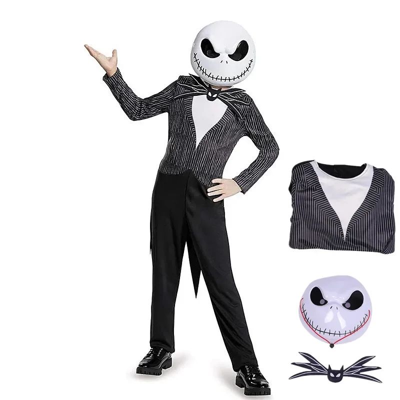 Boys Nightmare Before Christmas Clothes J-Jack Skellington Cosplay for Fancy Halloween Costume Girls S-Sally Party Clothing