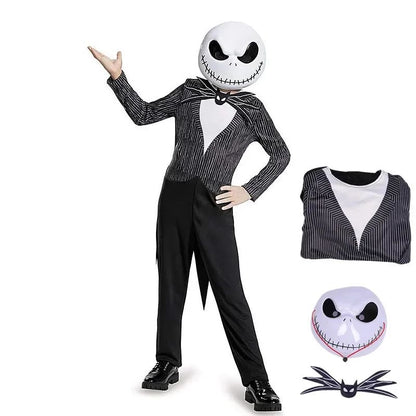Boys Nightmare Before Christmas Clothes J-Jack Skellington Cosplay for Fancy Halloween Costume Girls S-Sally Party Clothing