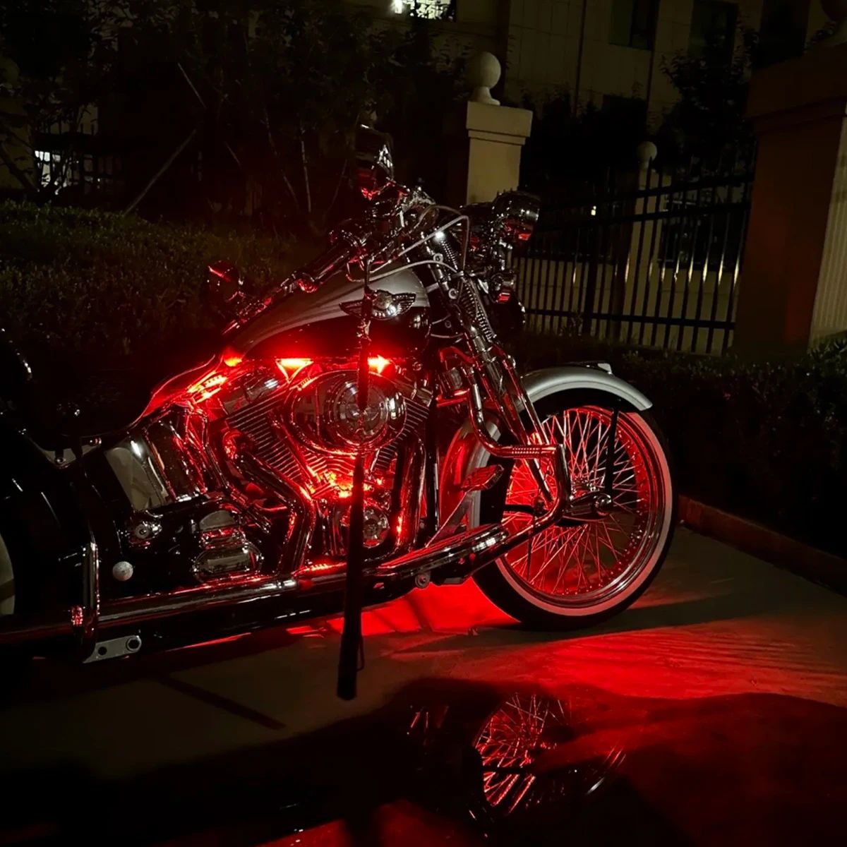 Faixas de Luz Ambiente LED para Moto APP Controle Remoto À Prova D'água Lâmpada Neon RGB Luz de Atmosfera 12V para Decoração de Moto