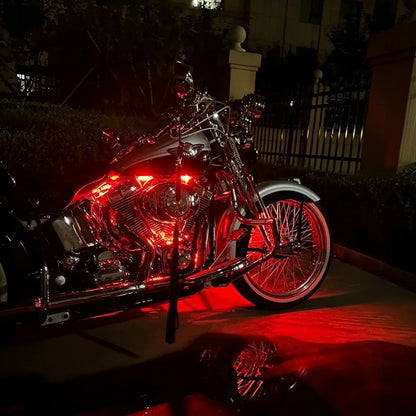 Faixas de Luz Ambiente LED para Moto APP Controle Remoto À Prova D'água Lâmpada Neon RGB Luz de Atmosfera 12V para Decoração de Moto