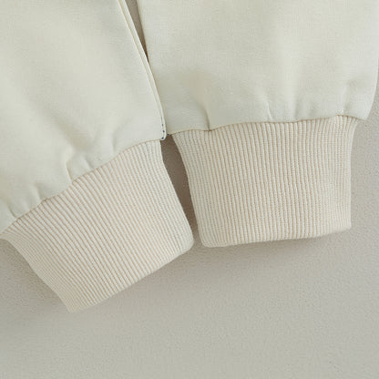 Citgeett Conjunto de Calças para Bebês e Meninos, Outono, Manga Comprida, Moletom com Capuz em Cor Contrastante, Calças com Elástico na Cintura