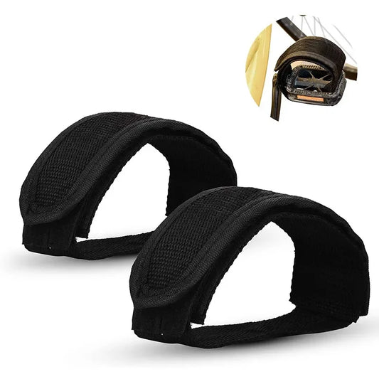 1 Pair Adjustable Bike Pedal Straps - Nylon Backing for Fixed Gear/Road/MTB, Non-Slip Toe Clip Belt Cycling Accessories