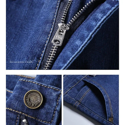 Calça Jeans Masculina de Marca de Luxo Stretch Reta Casual Slim Fit Jeans Masculino Design Clássico de Negócios Calça Tamanho Grande