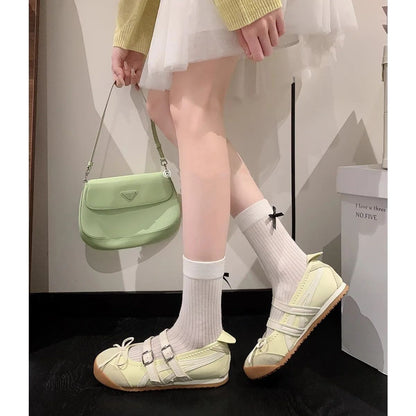 Women Ballet Flats Fashionable Elegant Round Toe Shoes Women Comfortable Street Style Soft Sole Ballet Shoes Mary Jane Shoes