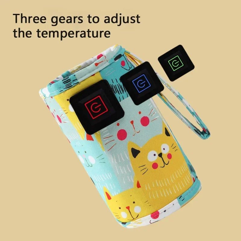 Bottle Warmer Multi Functional Bottle Heater Portable Adjustable USB Insulated Bag Baby Milk Food Warmer Tool Home Car Travel