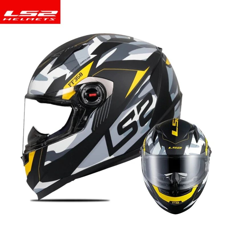 Capacete de motocicleta LS2 FF358 Capacete integral LS2 Draze para homens e mulheres Capacete de corrida de moto com casco de ABS Cascos Para Moto Aprovado pela ECE