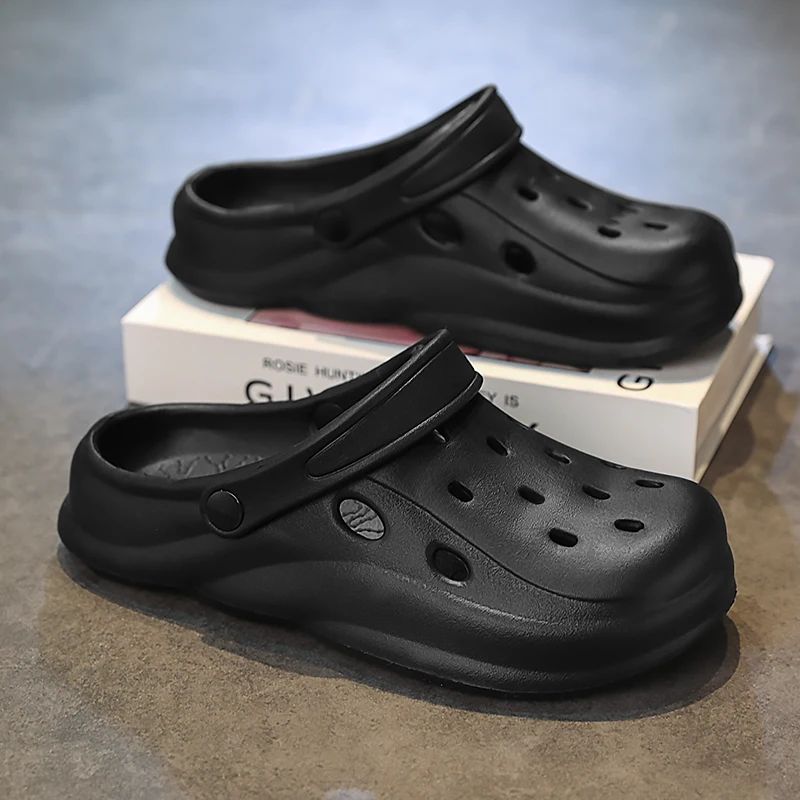 Mens Summer Beach Sandals Unisex Casual Garden Clogs Outdoor Wide Toe Cross Sandals for Ladies Non Slip House Shower Slippers