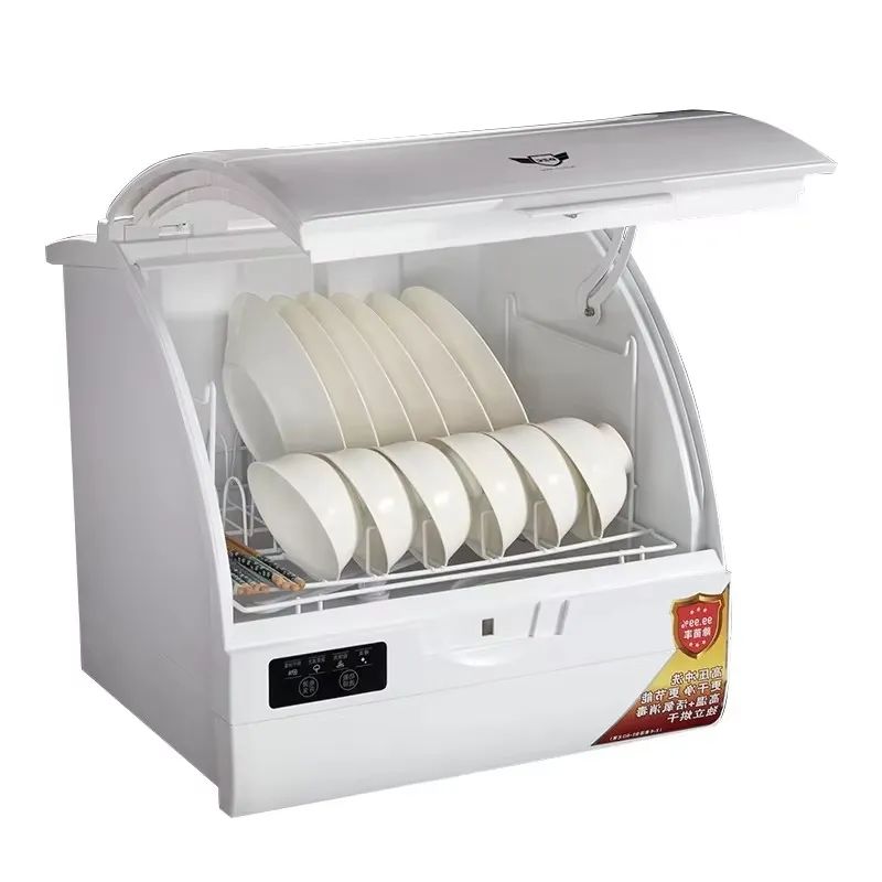 6 Sets Q6 Mini Portable Dishwasher Smart Desktop Countertop Washer Compact Kitchen Appliance for Home Office Camping Use