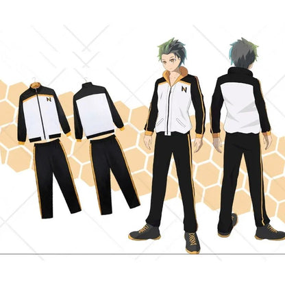 Subaru Natsuki Cosplay Costume Sportswear Re:Zero kara Hajimeru Isekai Seikatsu Jacket Pants Suit Black White Tracksuit Uniform