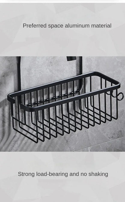 Aluminium Bathroom Shelf Without Drilling, Shower Shelf Shelves Shampoo Holder, Basket Storage Organizer Bathroom Accessories