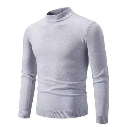 Half Turtleneck Knitwear Sweater New Autumn/Winter Mock Neck Sweatshirts Solid Color Pullovers Man Brand Casual Mens Clothing
