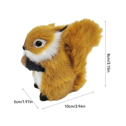 Simulation Squirrel Animal Figurines Christmas Artificial Squirrel Ornament Christmas New Year Party Desktop Decoration