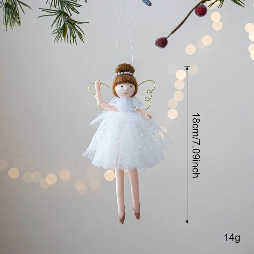 Christmas chiffon dress angel girl doll decoration Christmas tree pendant hanging decoration family New Year decoration