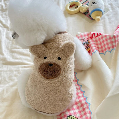 1.5-11.5kg Roupas de Inverno para Cães Suéter Colete de Pelúcia Macia para Cachorro Urso de Pelúcia Aquecido Roupas Fofas para Animais de Estimação Roupas para Teddy Schnauzer Roupas para Filhotes