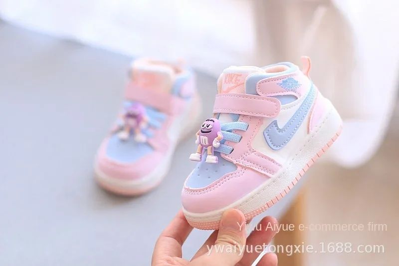 Boots Baby Girls Sneakers Board Shoes Cartoon Prints Soft Bottom Non-slip Children Casual Walking Shoes Boy Kids Children Shoes