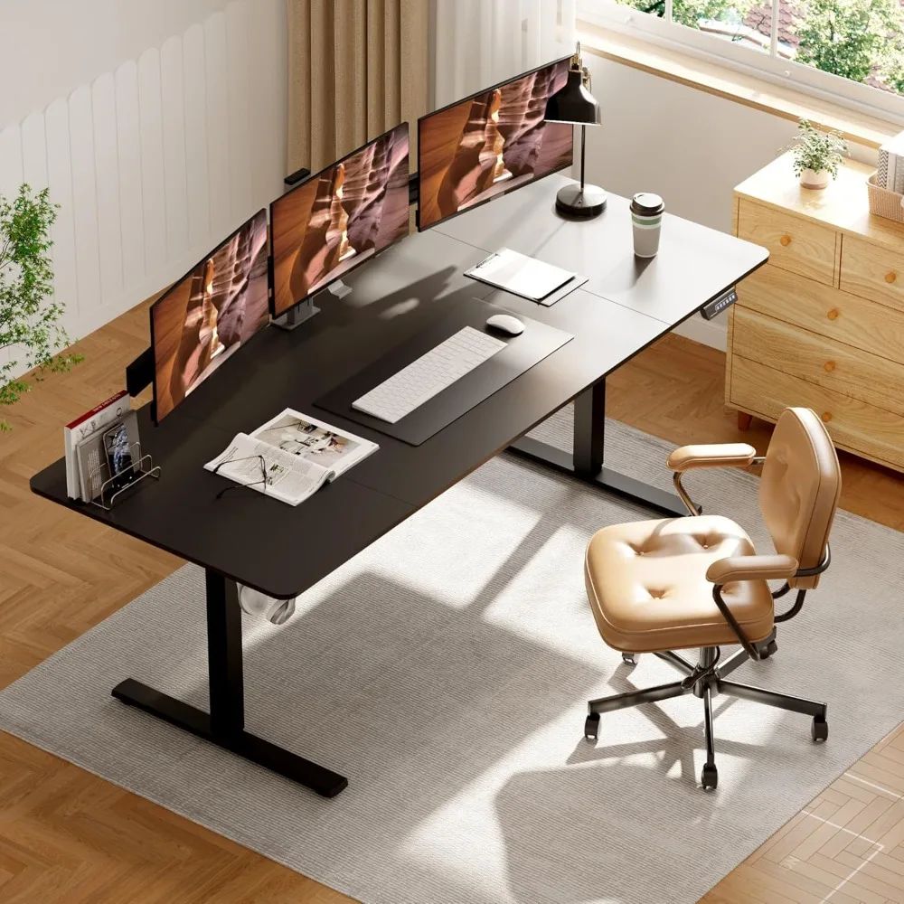 Adjustable Standing Desk, Large 79x31 Inches Standing Desk with Cable Management, Height Adjustable Home Office Computer Desk