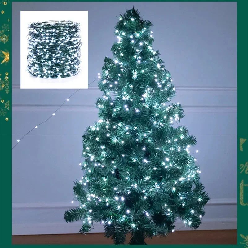 1000/500LED Green Wire Led String Fairy Lights US/EU Plug 110V/220V Waterproof LED Christmas Tree Holiday Home Garden Decor Xmas