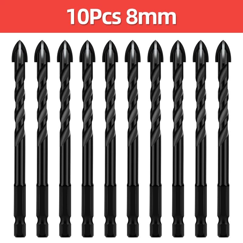 Cross Hex Tile Drill Bit For Glass Concrete Ceramic Tile Hole Opener Tunsten Carbide Hard Alloy Bits Set Tools 3 4 5 6 8 10 12mm
