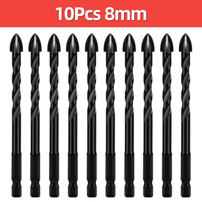 Cross Hex Tile Drill Bit For Glass Concrete Ceramic Tile Hole Opener Tunsten Carbide Hard Alloy Bits Set Tools 3 4 5 6 8 10 12mm