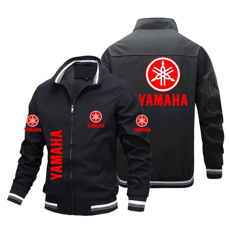 Men's Yamaha Logo Printed Custom Biker Bomber Jacket Motorcycle Fashion Clothing Coats for Men