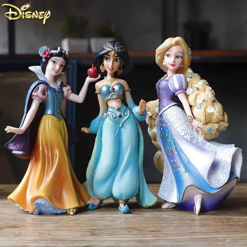 2025 20cm Disney Personagem Frozen Elsa Anna Branca de Neve Rapunzel Boneco de Resina Anime Decoração Modelo Coleção Menina Brinquedos Presente Infantil
