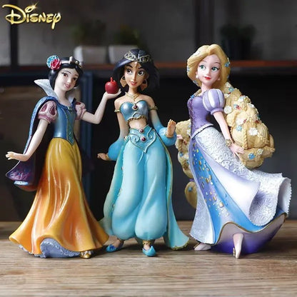 2025 20cm Disney Personagem Frozen Elsa Anna Branca de Neve Rapunzel Boneco de Resina Anime Decoração Modelo Coleção Menina Brinquedos Presente Infantil