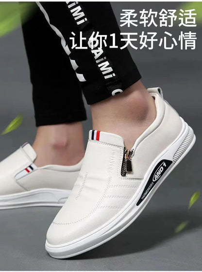 2024 New Casual Leather Shoes Men Fashion Loafers Autumn Slipon Flat Brand Business Shoes Man Sneakes Comfort Moccasins Zapatos