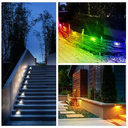 1-8Pack Solar Deck Lights Outdoor Waterproof Solar LED Lights Garden Decor Sunlight for Stairs Railing Yard Pathway Lighting