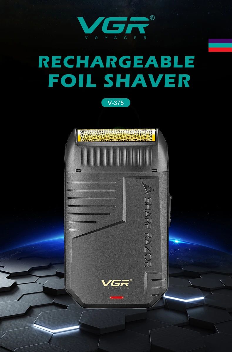 VGR Electric Shaver Professional Beard Trimmer Rechargeable Razors Foil Shaver Reciprocating Mini Shaving Machine for Man V-375