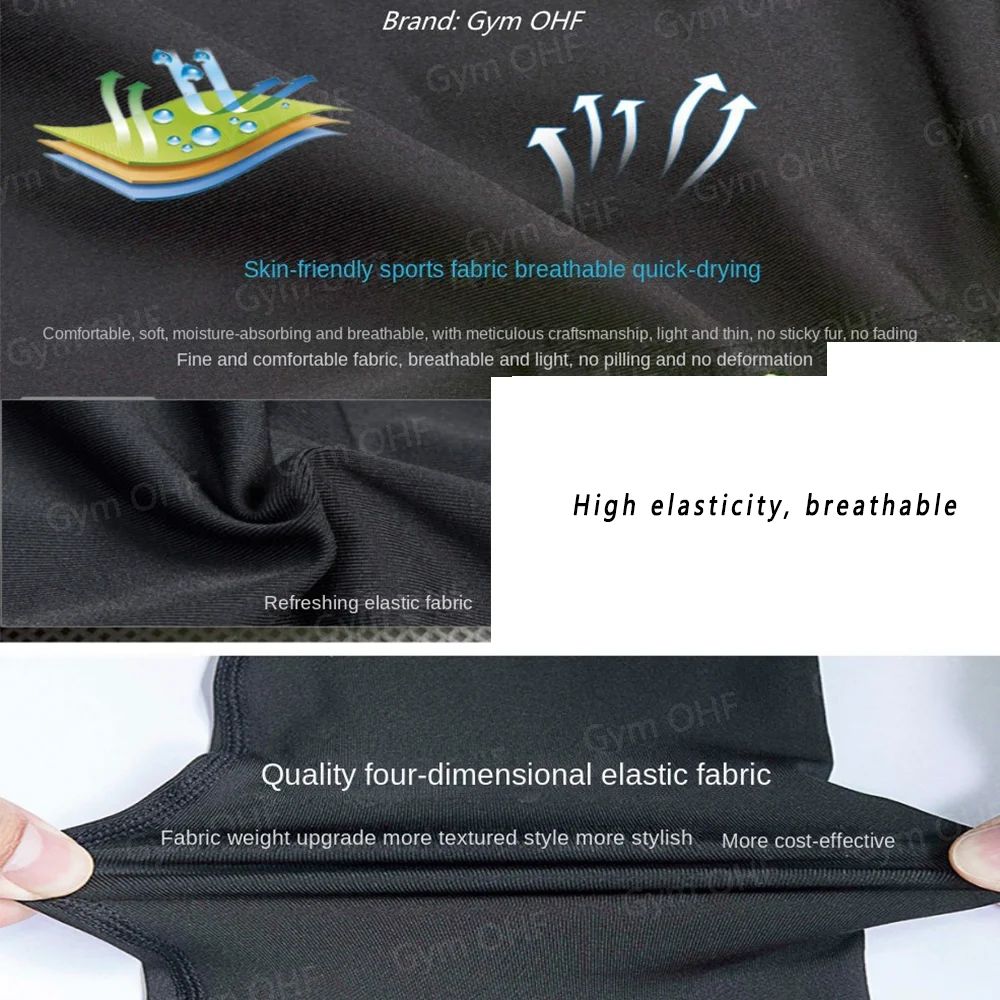 Quick-drying Exercise Compression Short Sleeve Summer Gym Running Training T-shirt for Men's Elastic Tight Sportswear Tops S-3XL