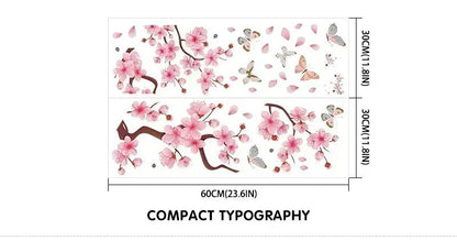 Ink Wall Stickers Wash Peach Blossom For Living Room Bedroom Home Flower Background Wall Decor Self-adhesive Sticker Wallpaper