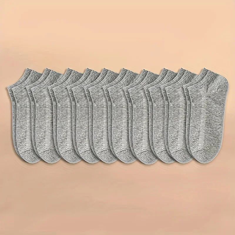 10 or 20 or 40 Pairs Unisex Solid Cotton Socks Men Women Low Cut Ankle Socks Bulk Black White Grey Socks Soft Lightweight