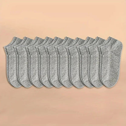 10 or 20 or 40 Pairs Unisex Solid Cotton Socks Men Women Low Cut Ankle Socks Bulk Black White Grey Socks Soft Lightweight