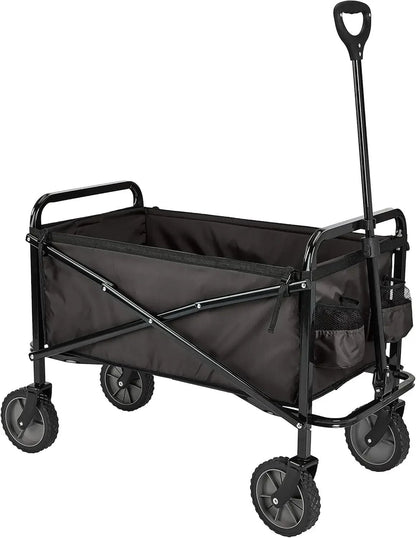 Collapsible Folding Heavy Duty Utility Wagon for Outdoor Sports, 265 pounds Weight Capacity, Camping, Garden, and Shopping=