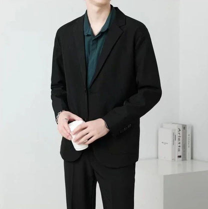 Brown Oversize Plus Big Size Jacket for Men Long Man Suits and Blazers Coats Fashionable Fashion 2025 New in Simple Breasted